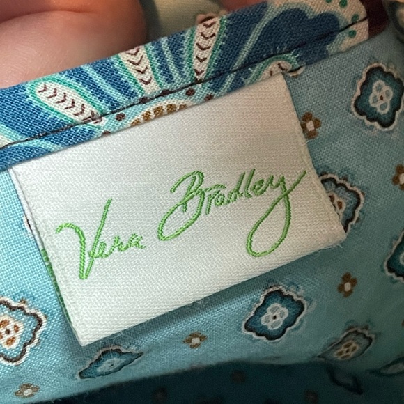 Vera Bradley Java Blue Tote Bag brown and blue design quilted tote bag - Picture 7 of 9